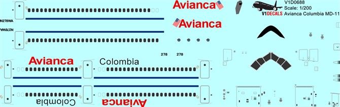 Avianca Colombia, World Airways McDonnell Douglas MD-11 Decal