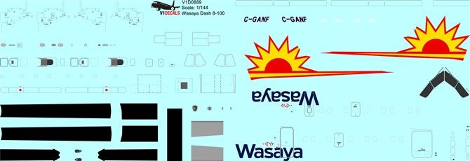 Wasaya Airways DeHavilland Dash 8-100 Decal