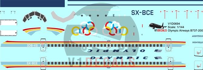 Olympic Airways Boeing 737-200 Decal