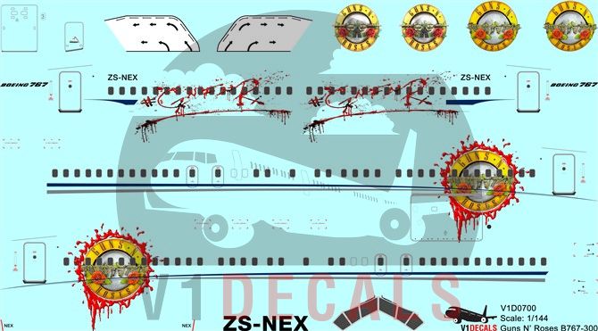 Guns N' Roses, Aeronexus Boeing 767-300 Decal