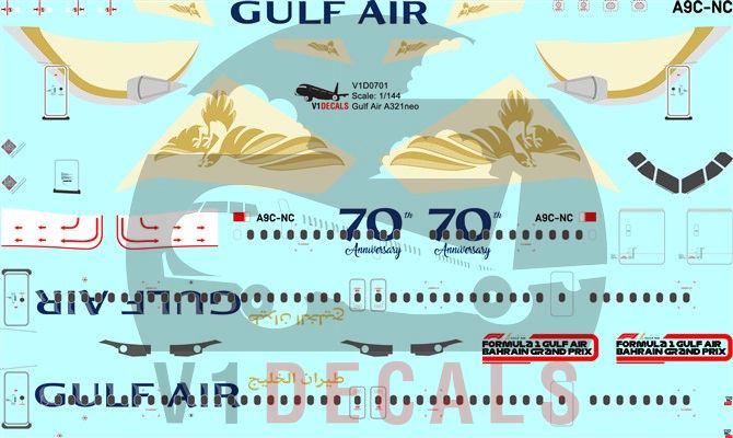 Gulf Air Airbus A321neo Decal