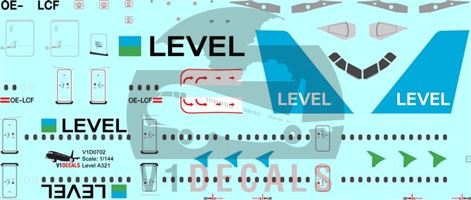 Level Airbus A321 Decal