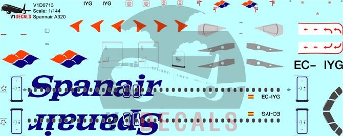 Spanair Airbus A320 Decal