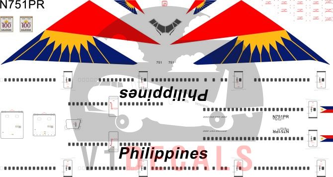 Philippines Airlines PAL -Boeing 747-400 Decal