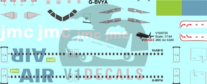 JMC Air Airbus A320 Decal