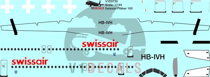 Swissair Fokker F-100 Decal