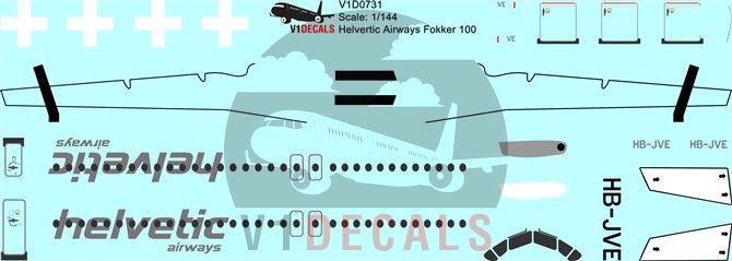 Helvetic Airways Fokker F-100 Decal