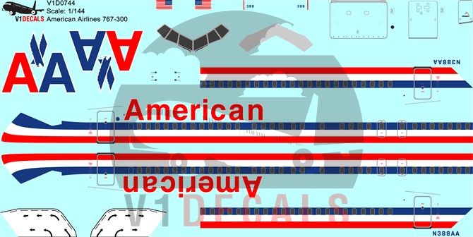 American Airlines Boeing 777-300 Decal