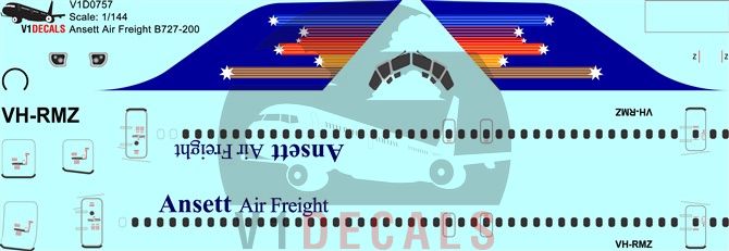 Ansett Air Freight Boeing 727-200 Decal