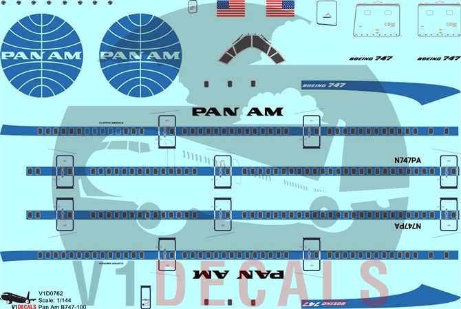 Pan Am Boeing 747-100 Decal