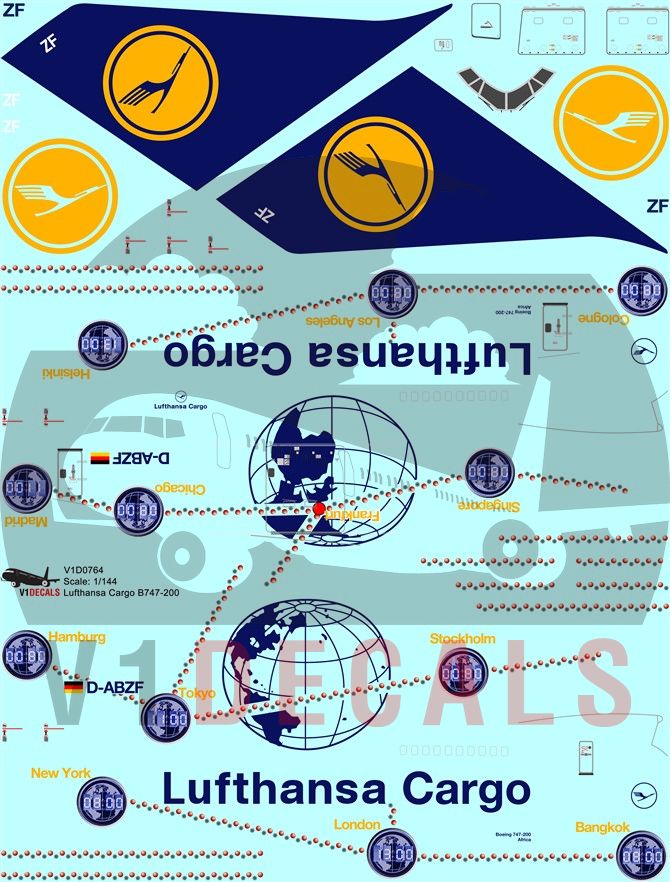 Lufthansa Cargo Boeing 747-200 Decal