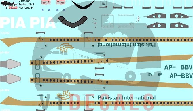 PIA Pakistan International Airlines Airbus A300B4 Decal