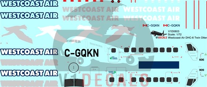 Westcoast Air, Harbour Air DeHavilland DHC-6 Twin Otter Decal