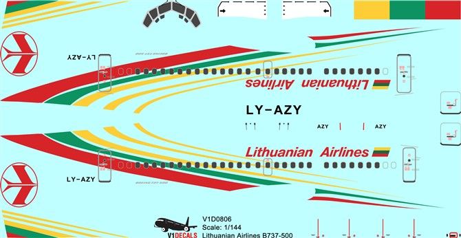 Lithuanian Airlines Boeing 737-500 Decal