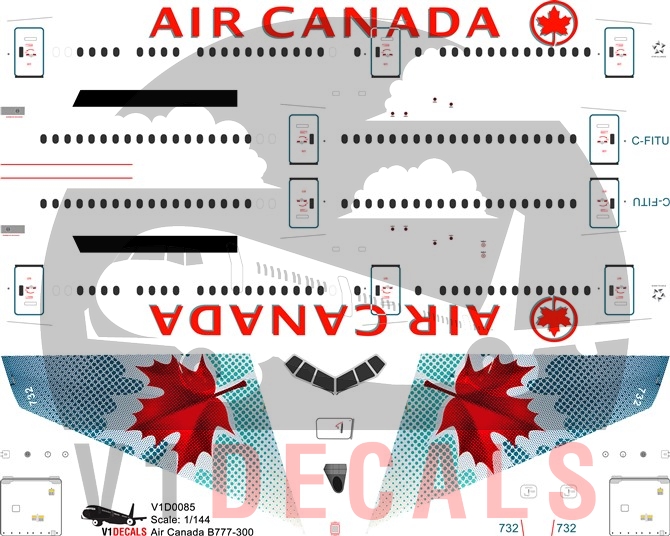 Air Canada Boeing 777-300 Decal