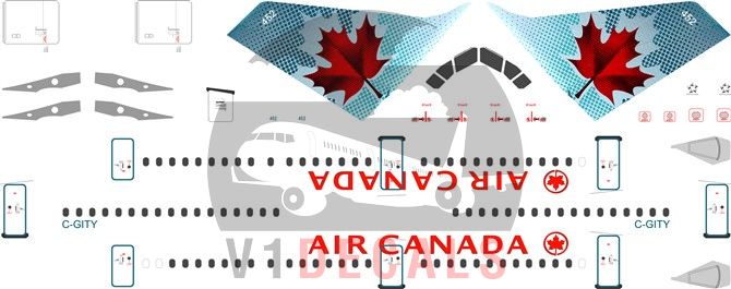 Air Canada Airbus A321 Decal