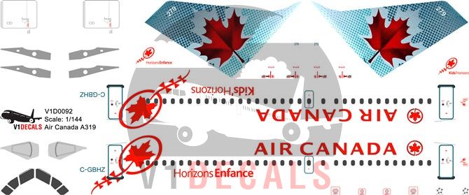 Air Canada Airbus A319 Decal