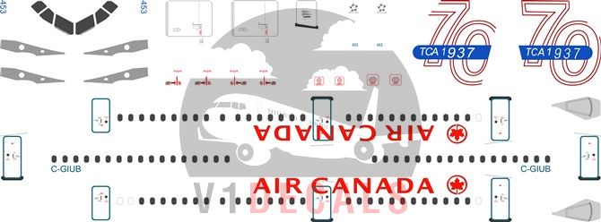 Air Canada Airbus A321 Decal