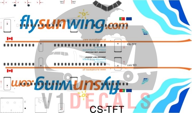 Sunwing, EuroAtlantic Airways -Boeing 767-300 Decal