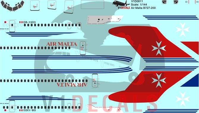 Air Malta Boeing 727-200 Decal