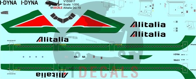 Alitalia McDonnell Douglas DC-10 Decal