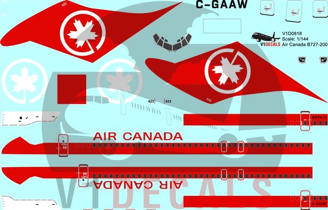 Air Canada Boeing 727-200 Decal