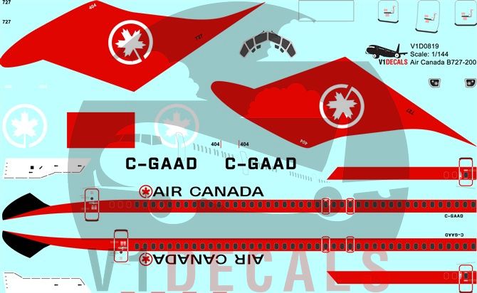 Air Canada Boeing 727-200 Decal