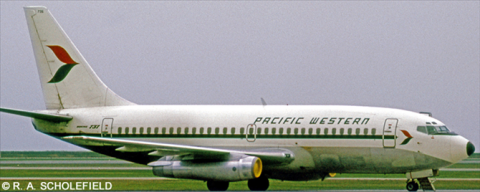 Pacific Western Airlines PWA Boeing 737-200 Decal
